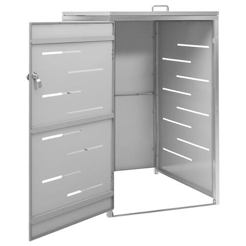 Enkelt skraldespandsskjuler 69x77,5x112,5 cm rustfrit stål