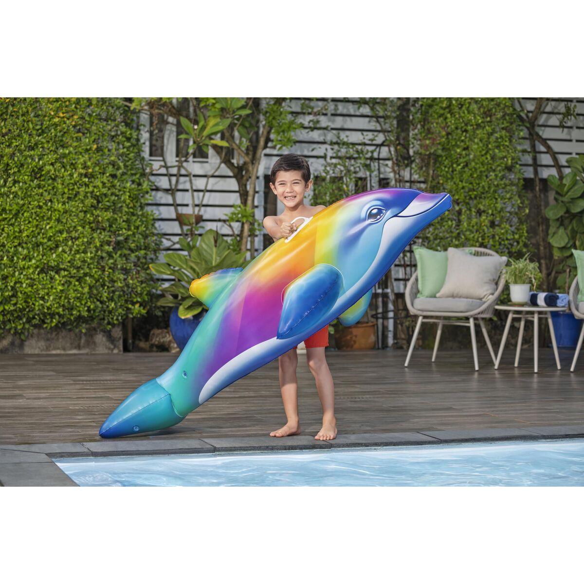 Bestway luftmadras til pool - multifarvet badedyr/delfin billede