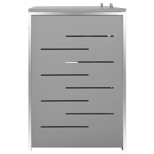 Dobbelt skraldespandsskjuler 138x77,5x112,5 cm rustfrit stål