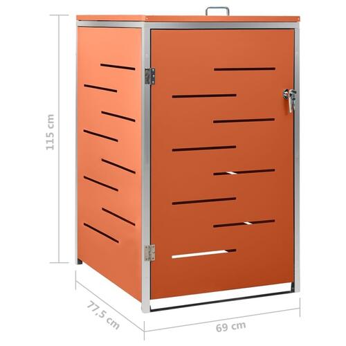 Enkelt skraldespandsskjuler 69x77,5x112,5 cm rustfrit stål