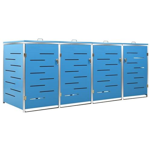 Firedobbelt skraldespandsskjuler 276,5x77,5x112,5 rustfrit stål