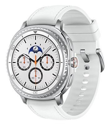 Samsung Galaxy Watch 8 Classic 46 mm - 1,3" Super AMOLED, 4G, sølv/hvid