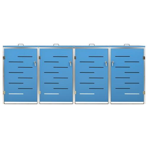Firedobbelt skraldespandsskjuler 276,5x77,5x112,5 rustfrit stål