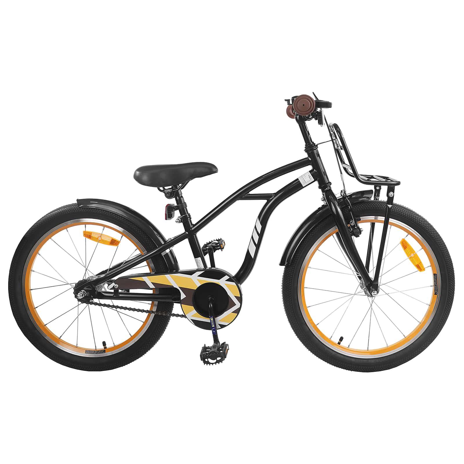 Børnecykel 22 tommer til 7-12 år gammel Sort