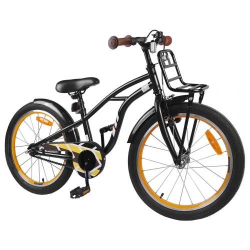Børnecykel 22 tommer til 7-12 år gammel Sort
