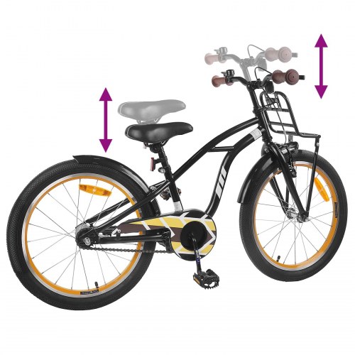 Børnecykel 22 tommer til 7-12 år gammel Sort