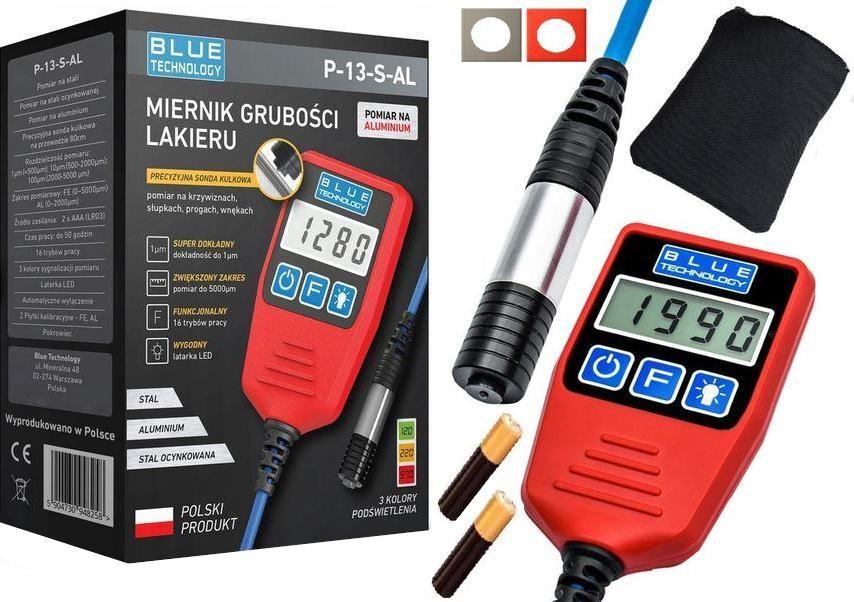 BLUE TECHNOLOGY P-13-S-AL laktykkelsesmåler - måling på stål, aluminium og galvaniseret stål billede