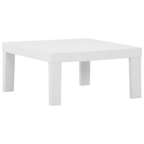 Loungebord til haven i plastik - hvid, 65 × 65 × 33 cm