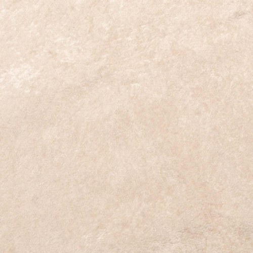 Rundt tæppe i creme 120 x 120 cm - polyester velour med skridsikker PVC-bagside