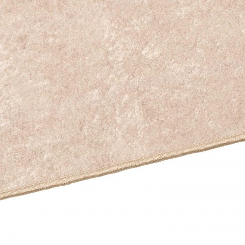 Tæppe løber i creme 150 × 230 cm - polyester velour med skridsikker PVC-bagside