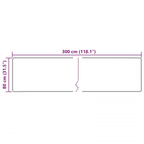 Løber-tæppe MARSA - creme 80 × 300 cm, polyester med skridsikker PVC-bagside