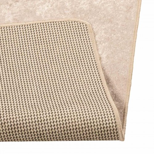 Løber tæppe i creme 80 × 250 cm - polyester velour med skridsikker PVC-bagside