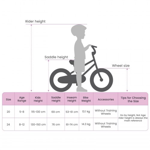 Kids Mountain Bike 24 tommer 6-Speed til 8-12 år Sort
