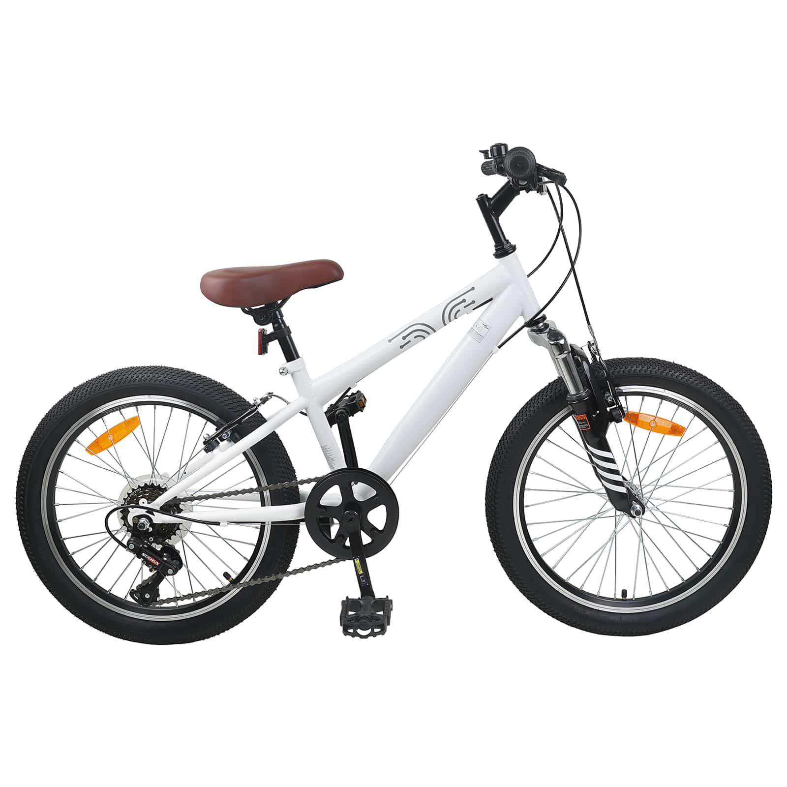 Kids Mountain Bike 24 tommer 6-Speed til 8-12 år Hvid