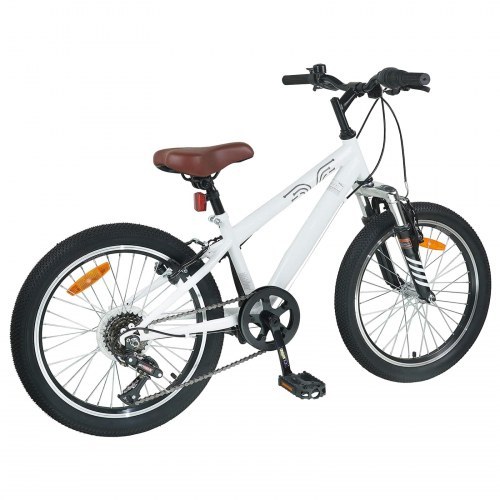 Kids Mountain Bike 24 tommer 6-Speed til 8-12 år Hvid