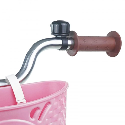 Børnecykel 24" til 8-12 år - lys pink, stålramme og kurv