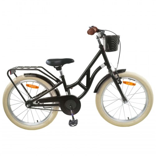 Børnecykel 24" til 8-12 år - sort stålramme, enkelt gear