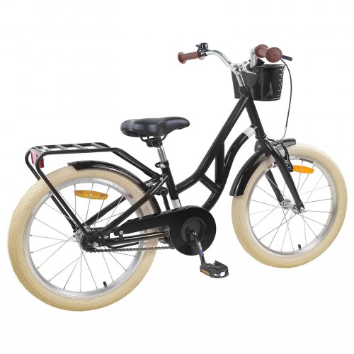 Børnecykel 24" til 8-12 år - sort stålramme, enkelt gear