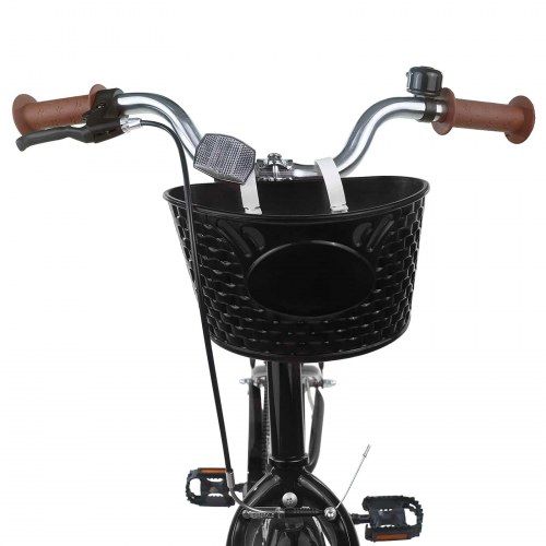 Børnecykel 24" til 8-12 år - sort stålramme, enkelt gear