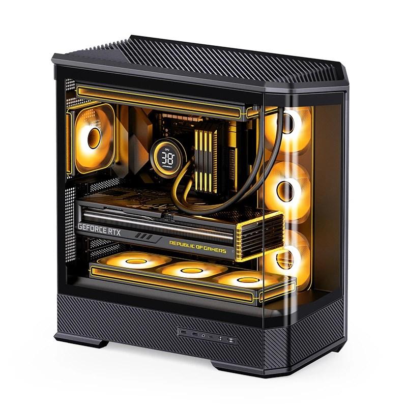 Jonsbo D400 midi-tower pc-kabinet - sort glas billede