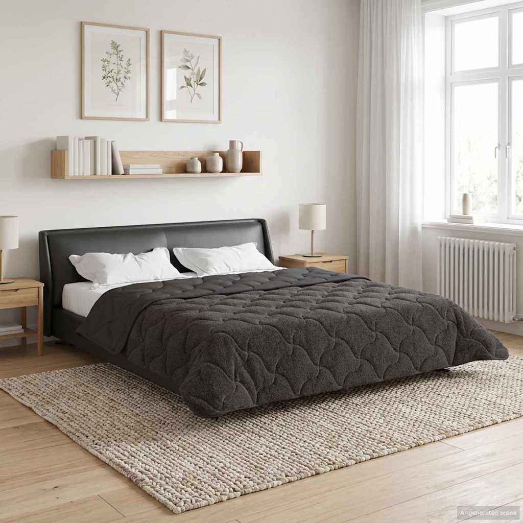 Helårs dyne Antracit 220 x 240 cm Mikrofiber og Teddy fleece billede
