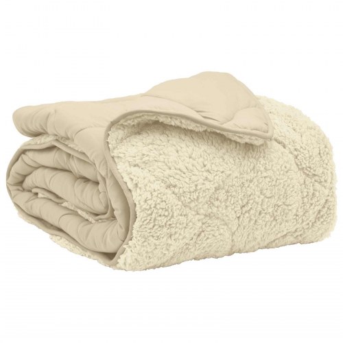 Sommerdyne i mikrofiber og teddy fleece - creme 140 × 220 cm