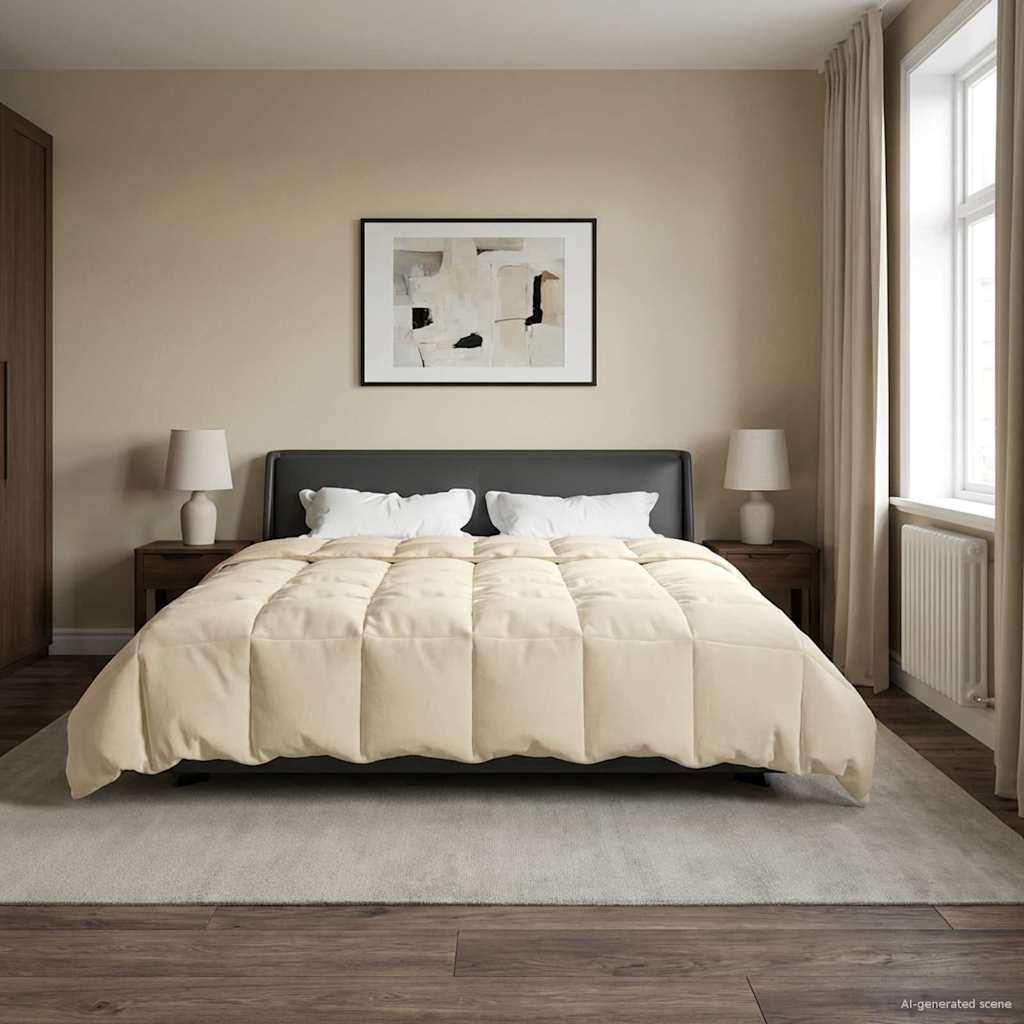 Vinterdyne i mikrofiber - quiltet, creme 240 × 260 cm billede
