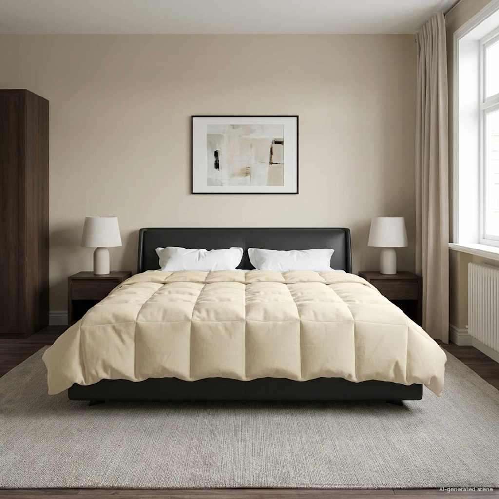 Vinterdyne i mikrofiber - quiltet, creme 220 × 240 cm billede