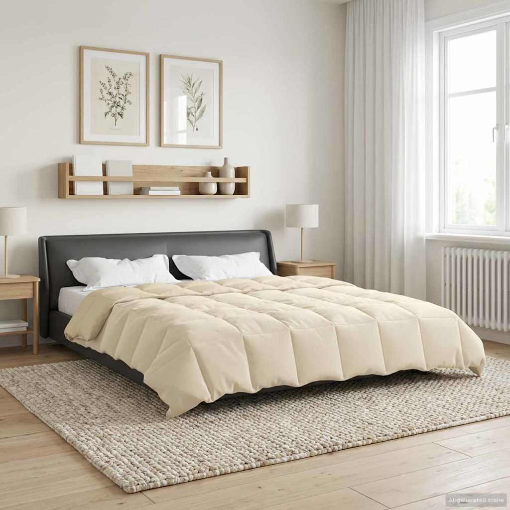 Vinterdyne i mikrofiber - quiltet, creme 200 × 220 cm billede