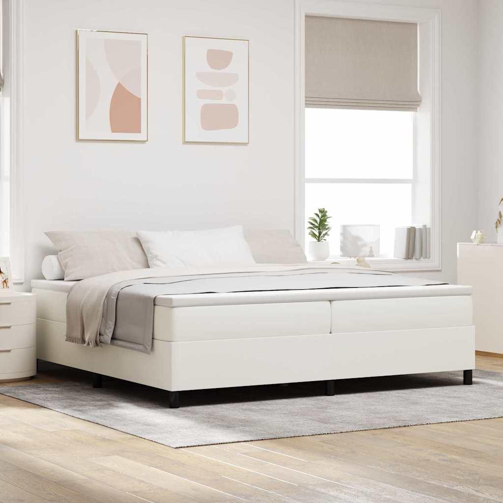 Kontinentalseng Creme og hvid 200 x 200 cm Velourstof billede