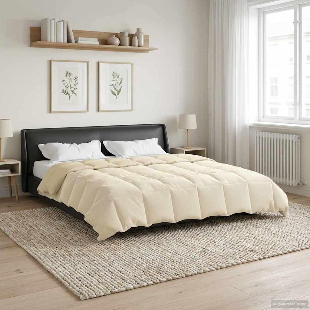 Vinterdyne i mikrofiber - quiltet, creme 200 × 240 cm billede