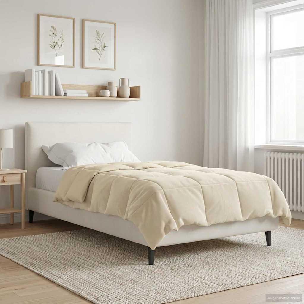Vinterdyne i mikrofiber - quiltet, creme 155 × 200 cm billede