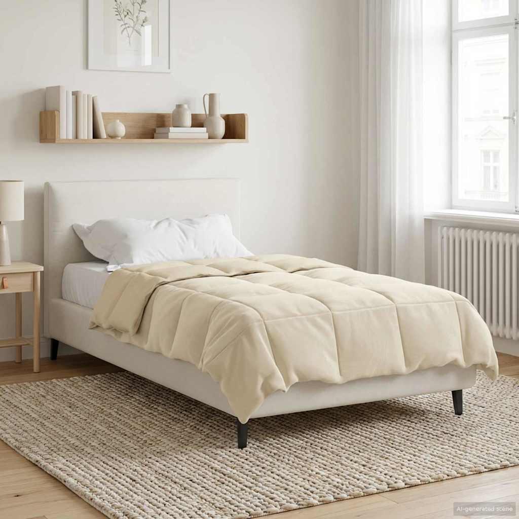 Vinterdyne i mikrofiber - quiltet, creme 140 x 200 cm billede