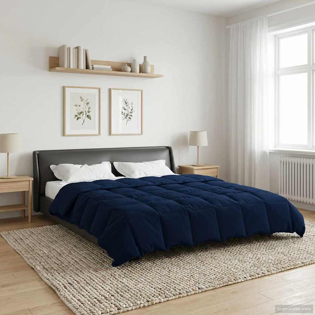 Vinter dyne Quilting Mørk blå 220 x 240 cm Mikrofiber billede