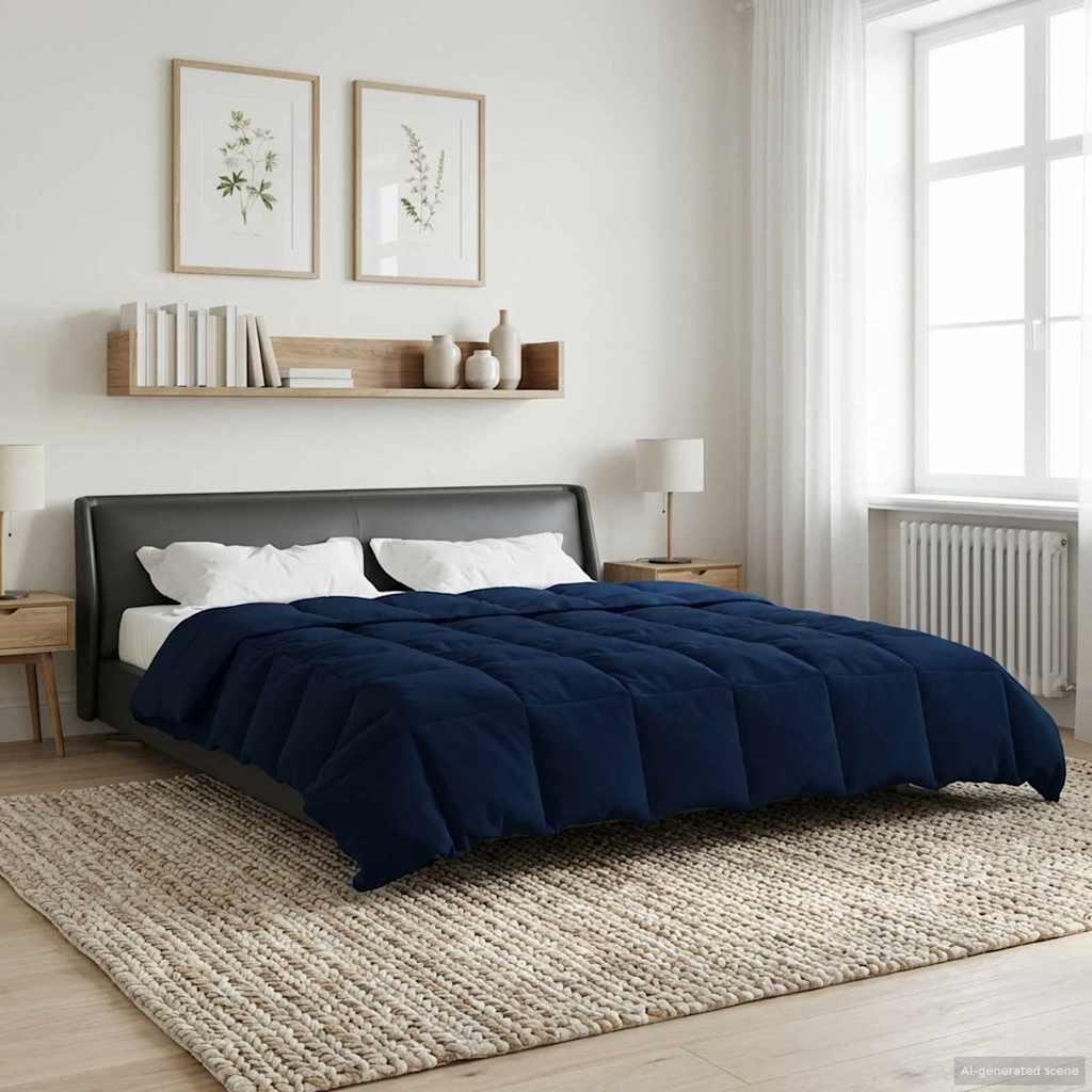 Vinter dyne Quilting Mørk blå 200 x 220 cm Mikrofiber billede