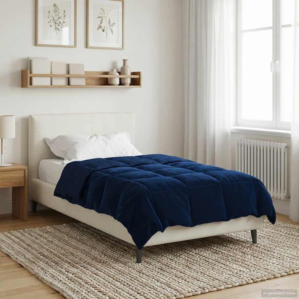 Vinterdyne i mikrofiber - quiltet, mørk blå 140 × 220 cm billede