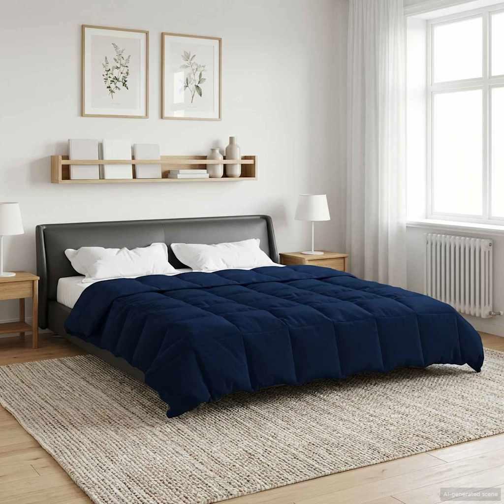 Vinter dyne Quilting Mørk blå 200 x 240 cm Mikrofiber billede