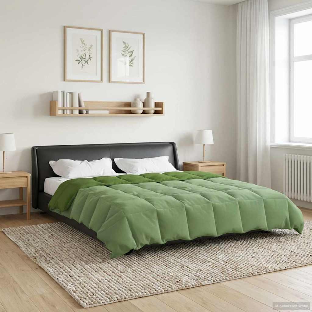 Vinter dyne Quilting Grøn 220 x 260 cm Mikrofiber billede