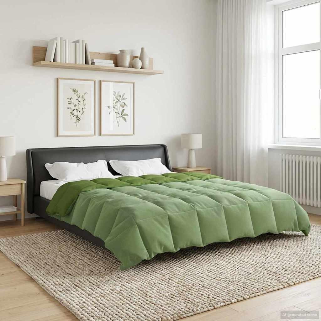 Vinter dyne Quilting Grøn 200 x 200 cm Mikrofiber billede