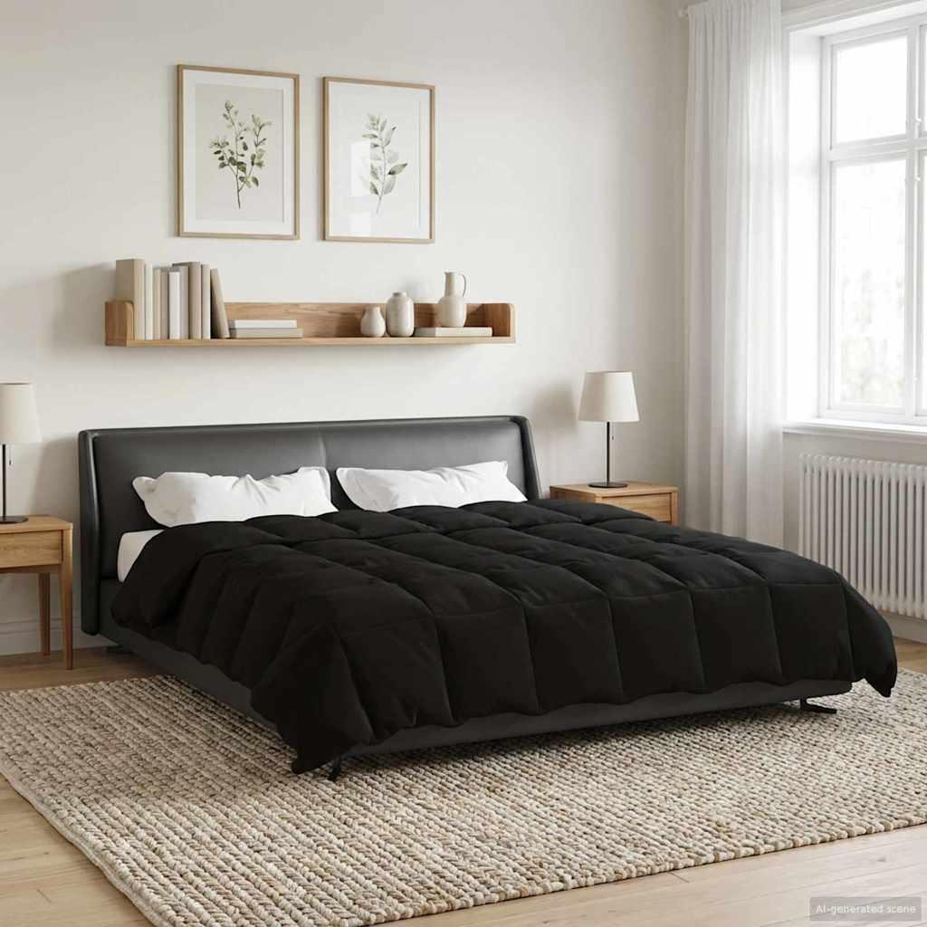 Vinter dyne Quilting Sort 220 x 240 cm Mikrofiber billede