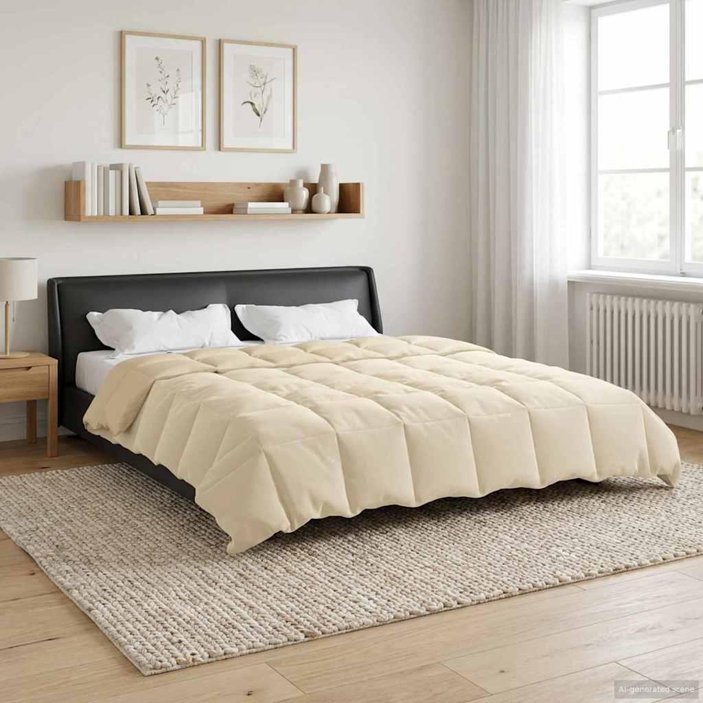 Helårs dyne Quilting Creme 200 x 200 cm Mikrofiber billede