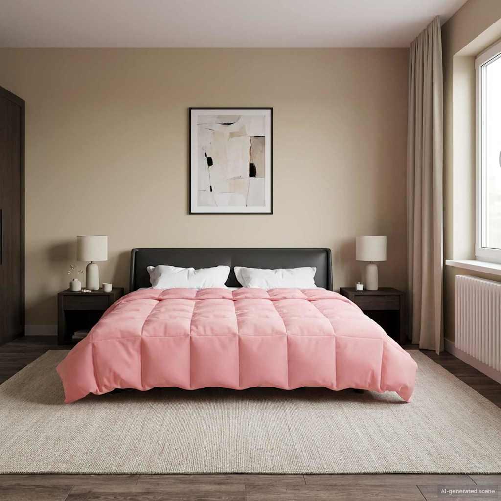 Helårs dyne Quilting Lyserød 240 x 260 cm Mikrofiber billede