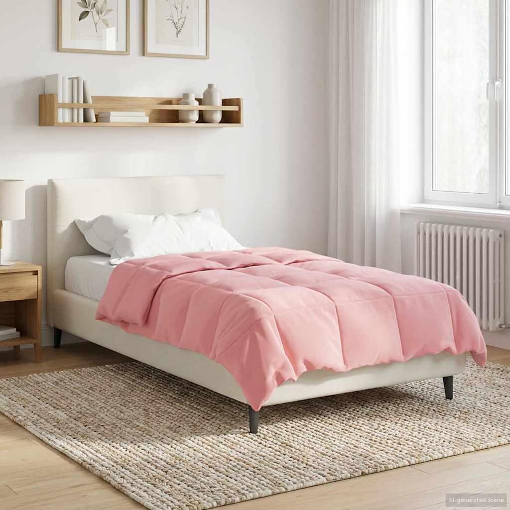 Helårs dyne Quilting Lyserød 140 x 220 cm Mikrofiber billede