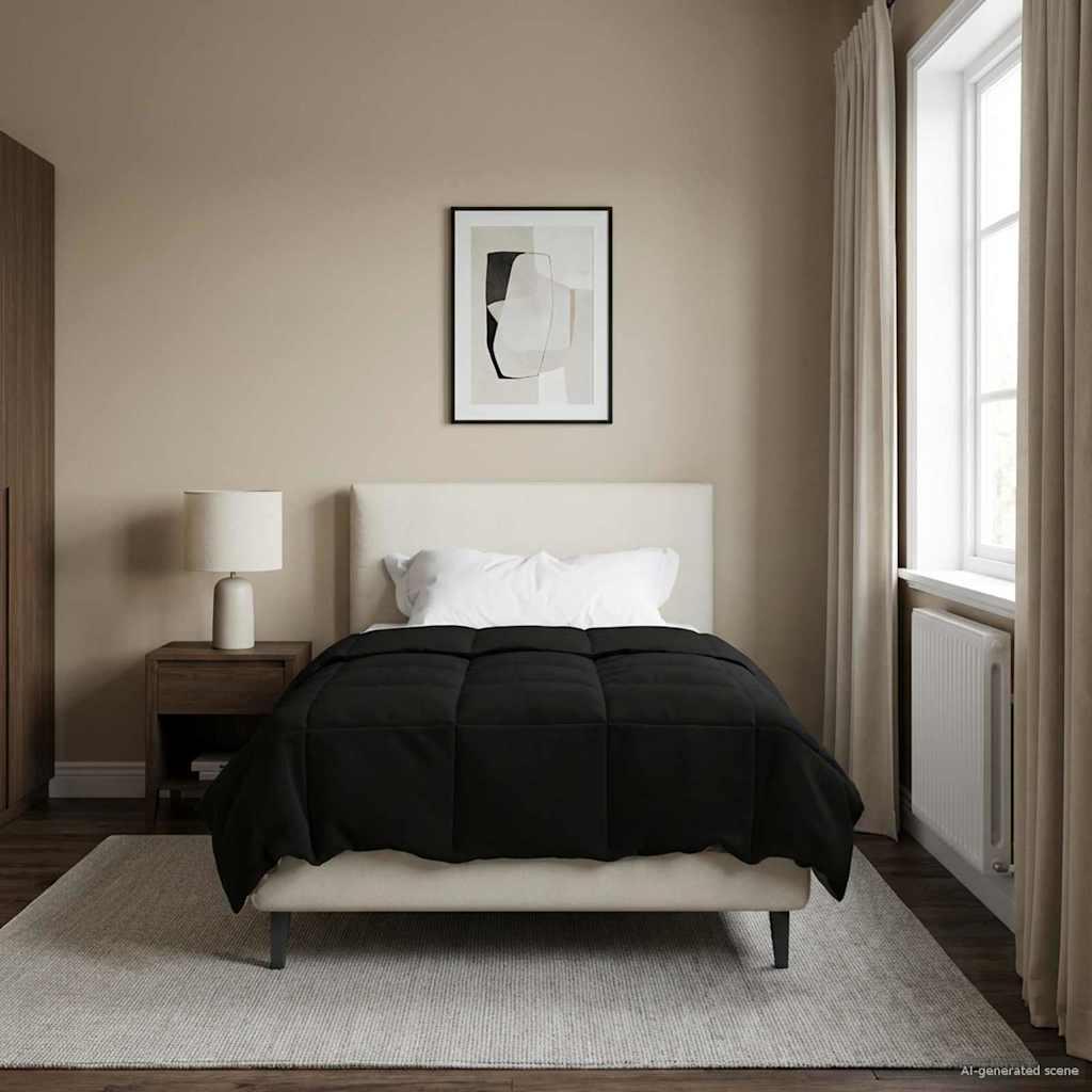 Helårs dyne Quilting Sort 155 x 220 cm Mikrofiber billede