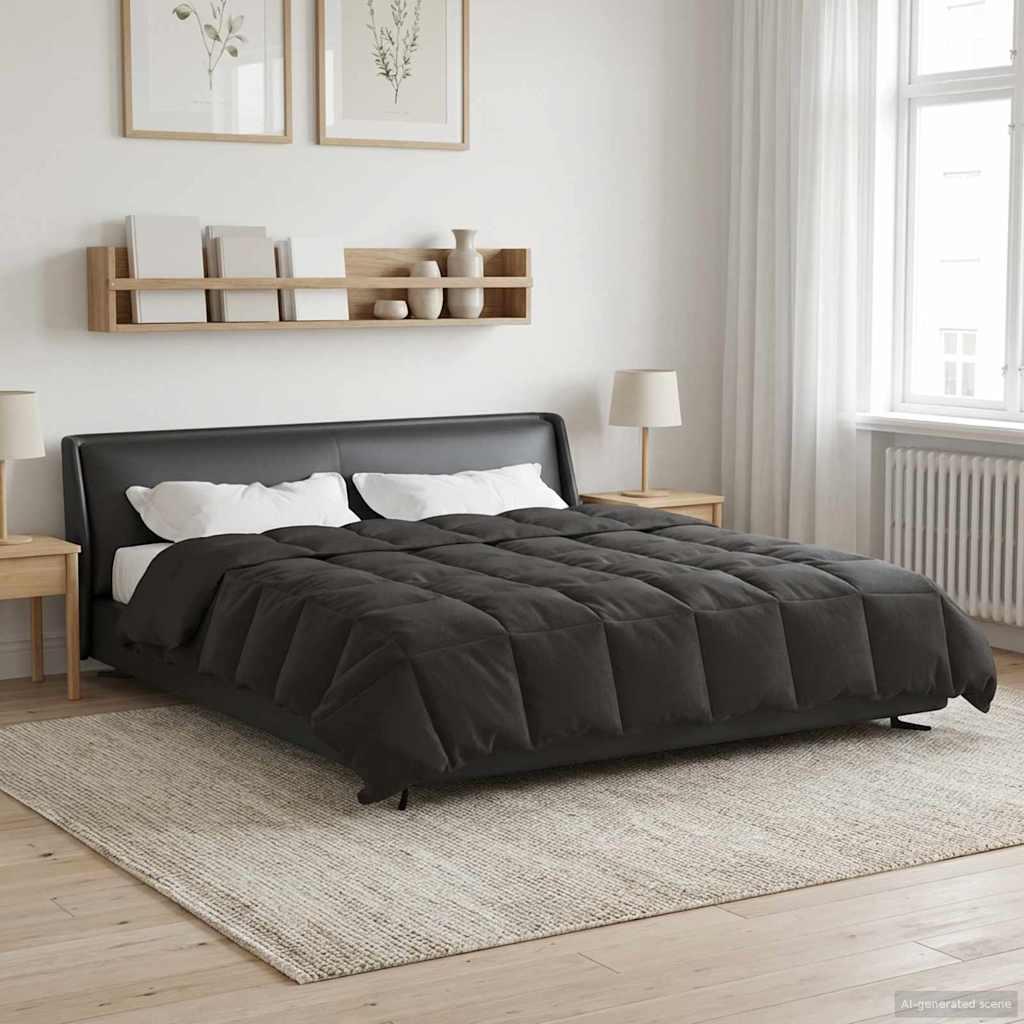 Helårs dyne Quilting Antracit 200 x 220 cm Mikrofiber billede