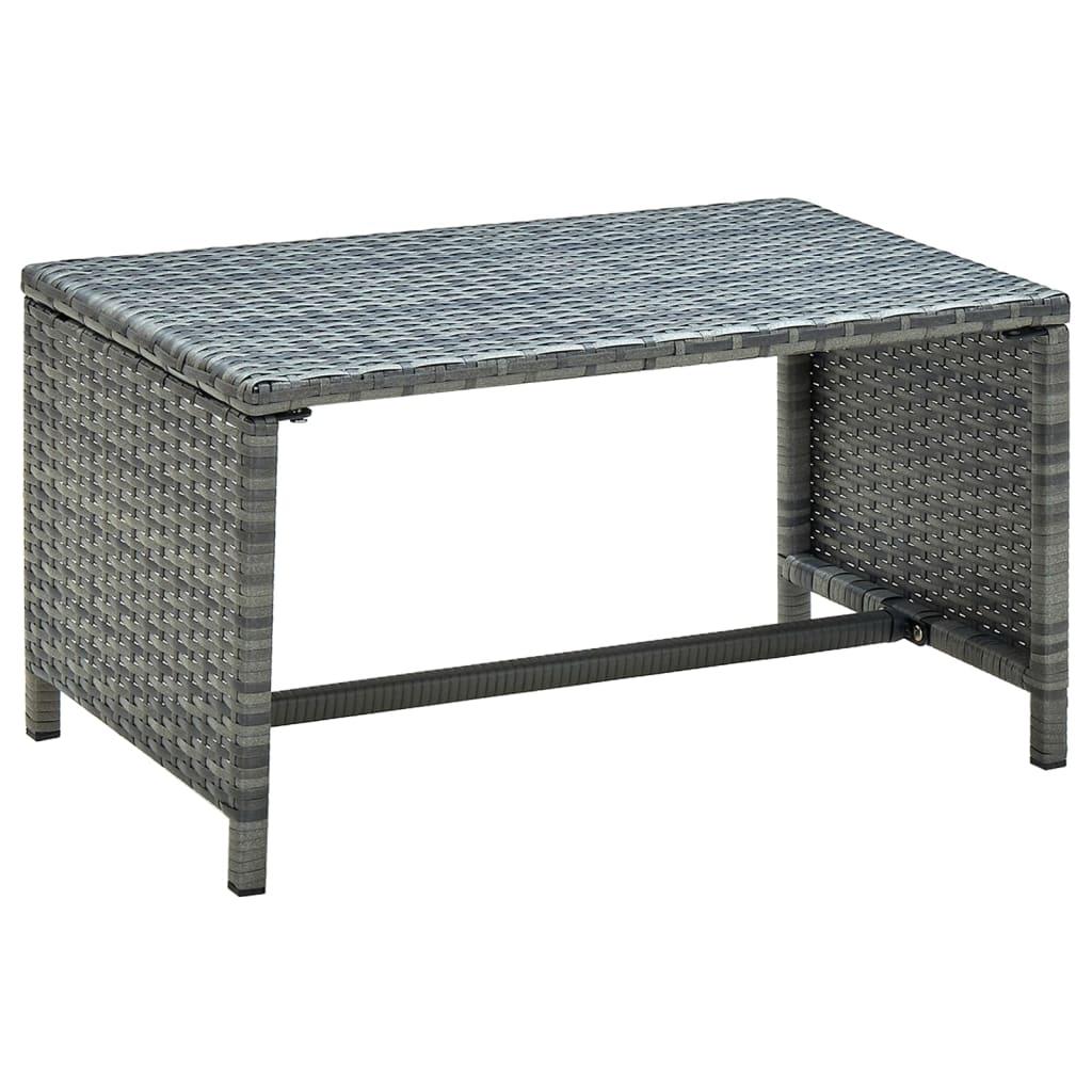 Sofabord 70x40x38 cm polyrattan antracitgrå billede