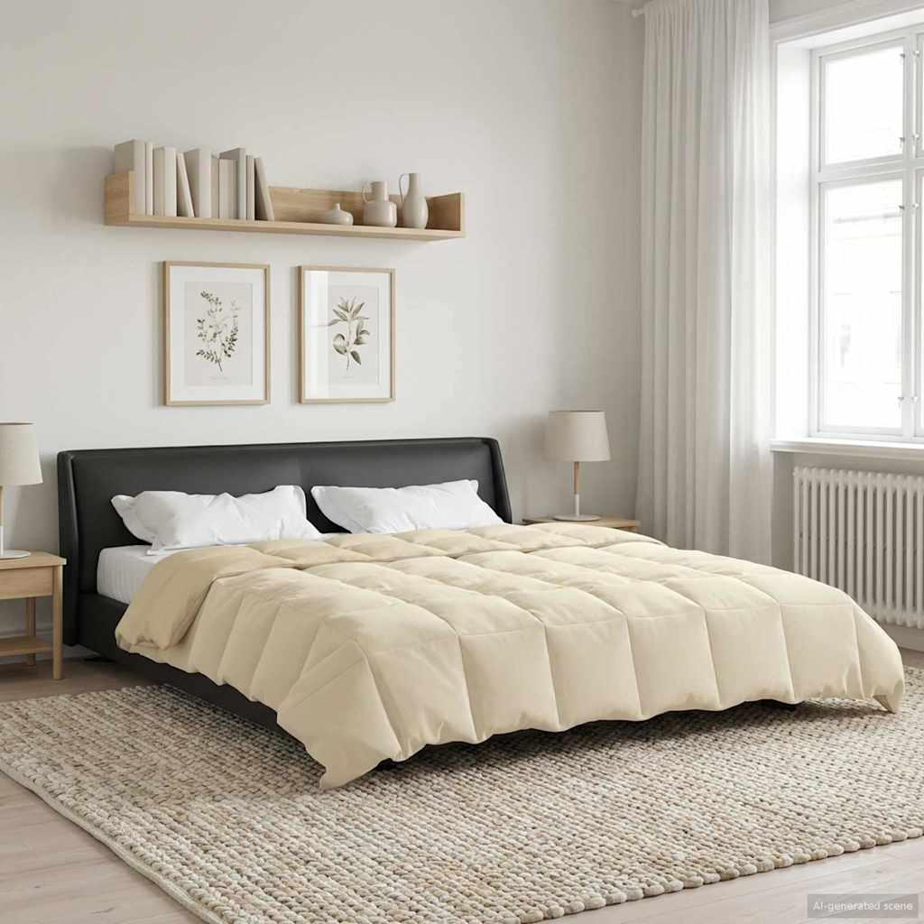 Sommerdyne i mikrofiber med quilting - creme 200 × 220 cm billede