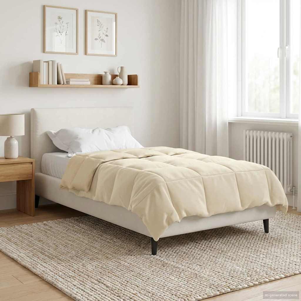 Sommerdyne i mikrofiber med quilting - creme 155 × 200 cm billede