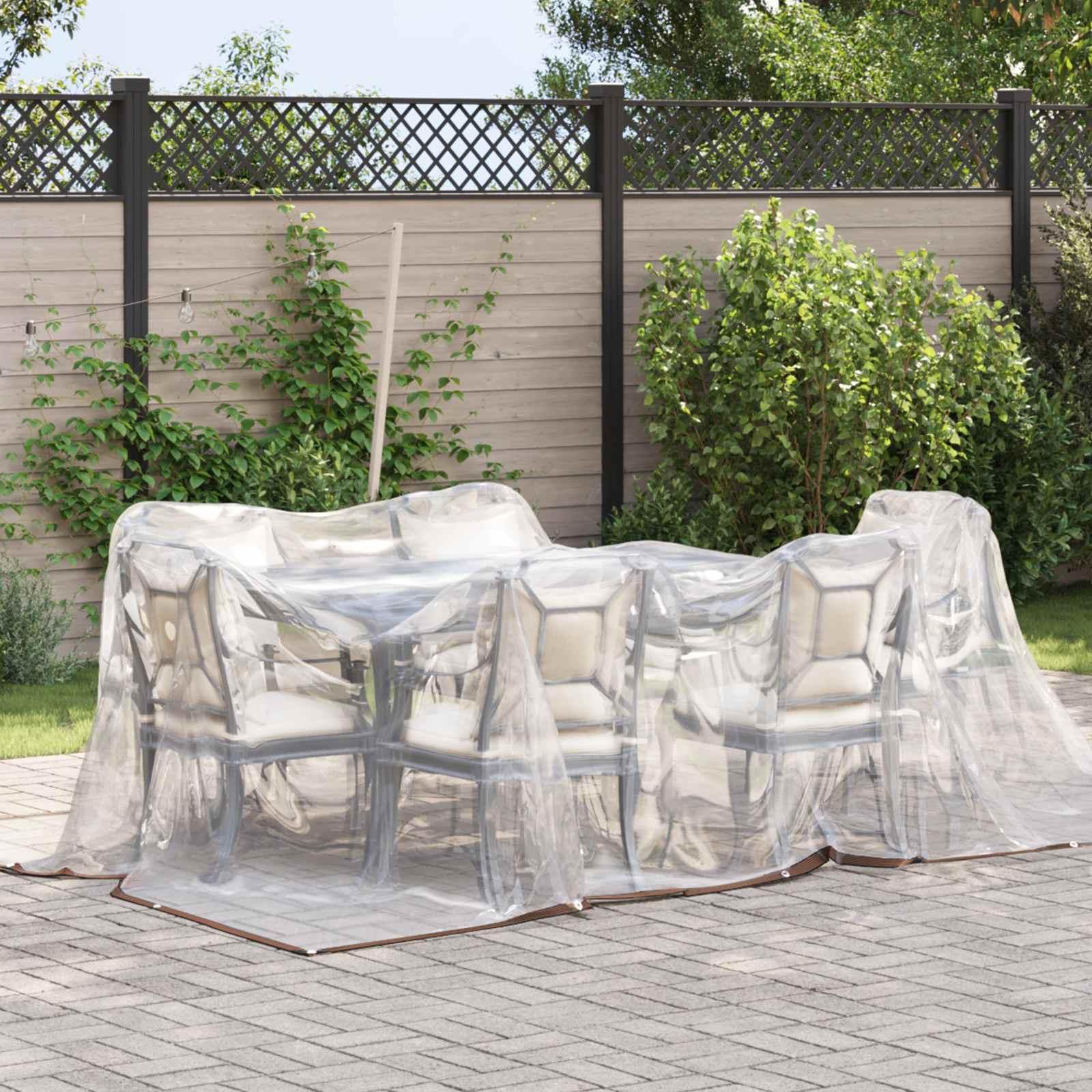 Presenning med øjer Transparent 2 x 2 m Polyethylen billede