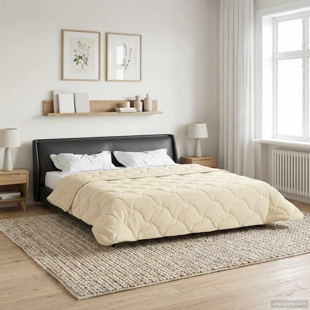 Vinter dyne Creme 220 x 260 cm Mikrofiber og Teddy fleece billede